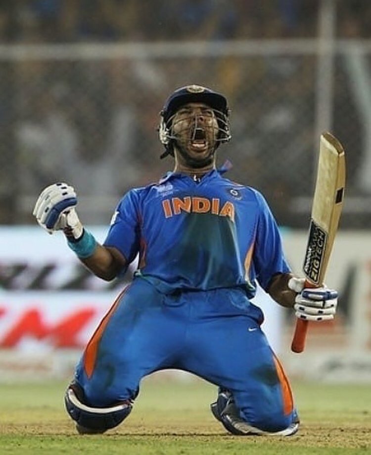 Yuvians12's tweet photo. On This Day in WorldCup 2011
Our champ @YUVSTRONG12 Scored
Champion knock of 57*Runs & Took 2 wkts 24 March 2011
Helped Team India to Win n ended Aus Dream to win WC
#Yuvimanofthematch
Man of the WorldCups #YuvrajSingh
#RespectYuvi https://t.co/Mhk2MGObjA