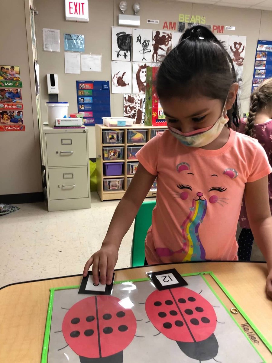 BridgePrek's tweet photo. Eric Carle week on Tuesday we read “The Grouchy Ladybug” and focused on numbers and emotions. 🐞🙂 https://t.co/2VI6DmQQnS