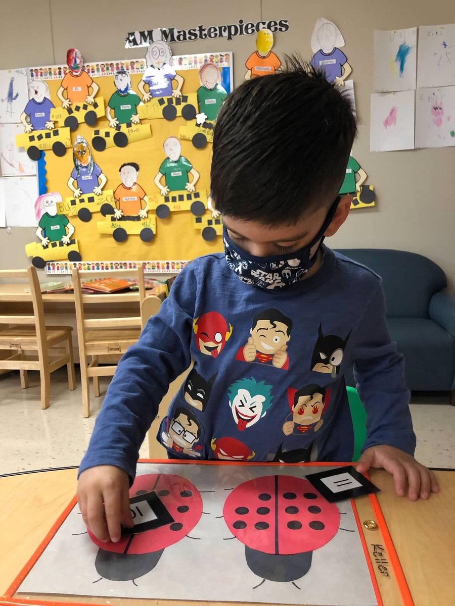BridgePrek's tweet photo. Eric Carle week on Tuesday we read “The Grouchy Ladybug” and focused on numbers and emotions. 🐞🙂 https://t.co/2VI6DmQQnS