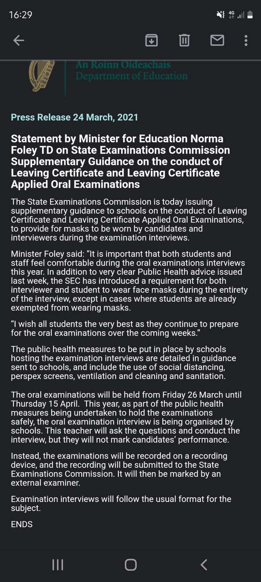 Great to see common sense prevailing! #edchatie #mflie #LeavingCert2021