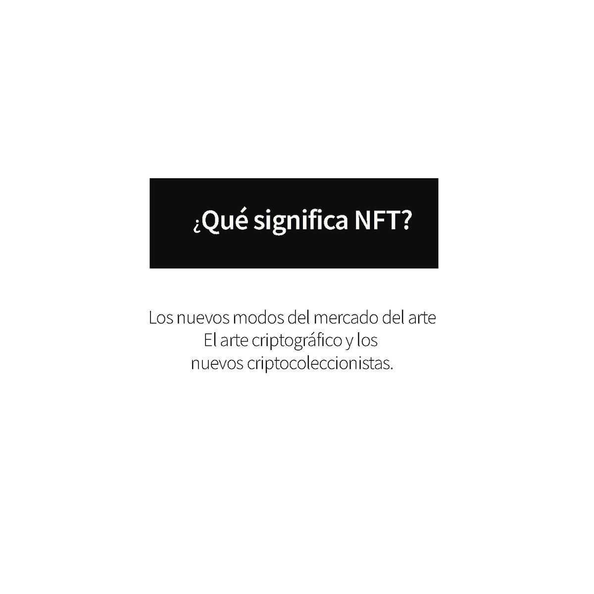¿Qué significa NFT?
Es un token no fungible que existe en un blockchain. Un token es el signo de propiedad de un activo.
TODOS LOS DÍAS: LOS PRIMEROS 5000 DÍAS, fue vendido en Christie's por 6.5 millones de dólares, obra digital de Beeple (M.Winkelmann)
lavanguardia.com/.../criptoarte…...