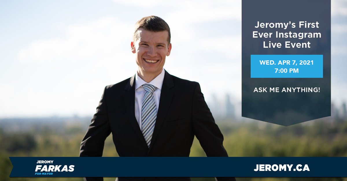 JeromyYYC's tweet photo. Please note, Jeromy's Instagram Live Event has been postponed until Wednesday April 7, 2021 due to council's multi-day public hearing on the guidebook. He looks forward to speaking to all of you then! ~Team Jeromy
https://t.co/hXfpoqzIU9
#YYCCC #YYC https://t.co/u7KfMX9Qh1