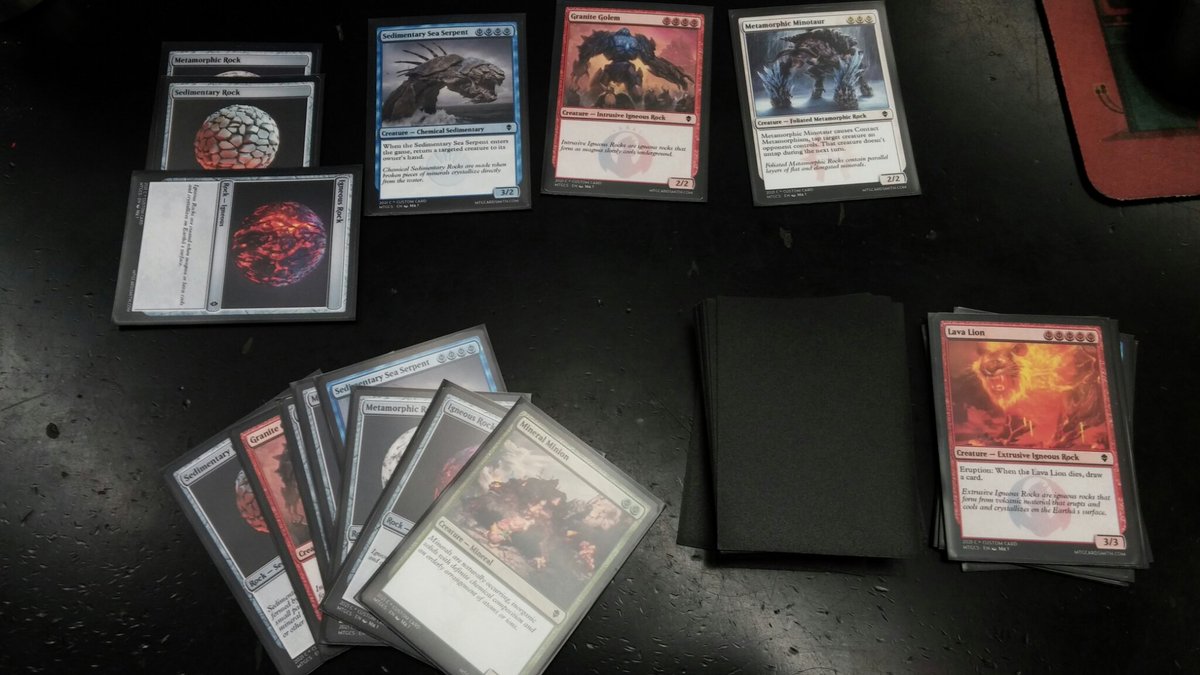MrJ_MMS's tweet photo. Playing a custom science version of Magic The Gathering to review rock and minerals concepts. https://t.co/uaTFsFjzU5