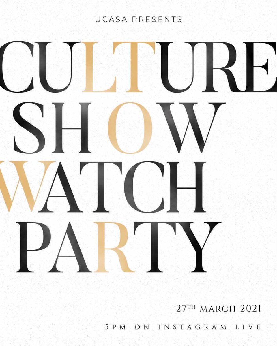 Join UCASA for the official Culture Show Watch Party 5PM 03.27.21 via IG Live before the premiere of the 2021 Culture Show! 🎬🌍⏳

**RSVP via the Facebook link in bio to guarantee you don’t miss the show

#OneAfricaUnitedUC 🌍