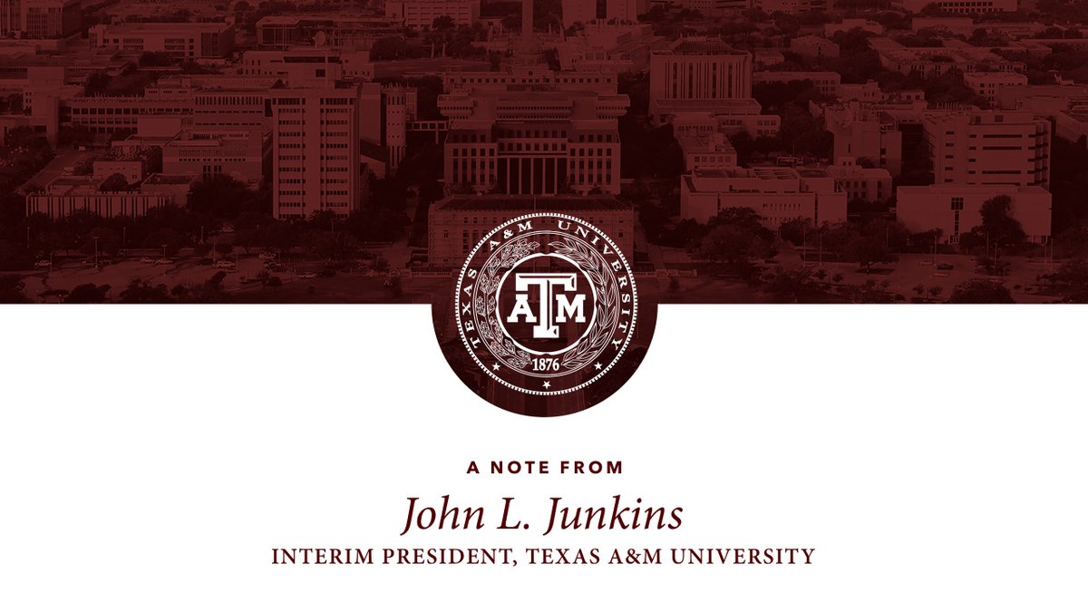 Texas A&M University (@tamu) on Twitter photo "After an entire year of physical distancing, we could all use an event where we can come together with helping hands and generous hearts for a common cause."
Interim President Junkins shares a message commending over 10,000 <a href="/TheBigEventTAMU/">The Big Event at Texas A&M</a> volunteers: tx.ag/Junkins0324 "After an entire year of physical distancing, we could all use an event where we can come together with helping hands and generous hearts for a common cause."
Interim President Junkins shares a message commending over 10,000 <a href="/TheBigEventTAMU/">The Big Event at Texas A&M</a> volunteers: tx.ag/Junkins0324