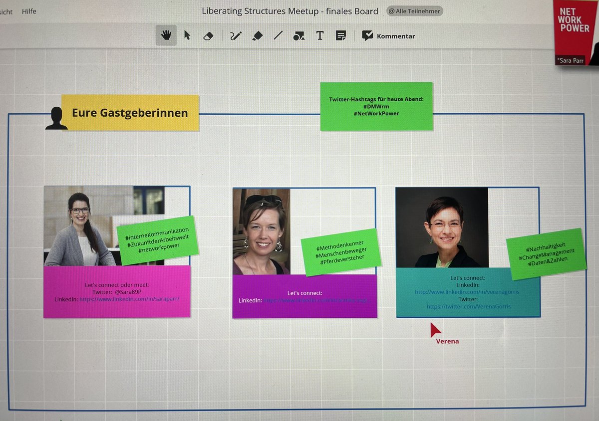 DigiWomenRM's tweet photo. 18 Uhr, jetzt geht‘s los! 🚀
Unsere Moderatorinnen @Sara89P, Annika Segler und @VerenaGorris begrüßen alle Teilnehmenden zu 2 Stunden #LiberatingStructures - erleben und entdecken.
#dmwrm #networkpower ^tf https://t.co/ylm9yZRRl4