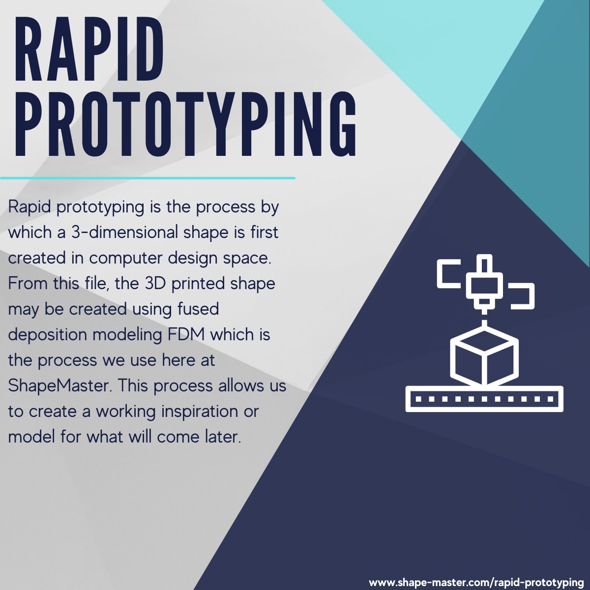 ShapeMasterInc's tweet photo. It's Manufacturing Monday! This week we will be highlighting one of our in-house services, rapid prototyping.
#ShapeMaster #RapidPrototyping #3DPrinting #ManufacturingMonday https://t.co/ippB4hTJeC