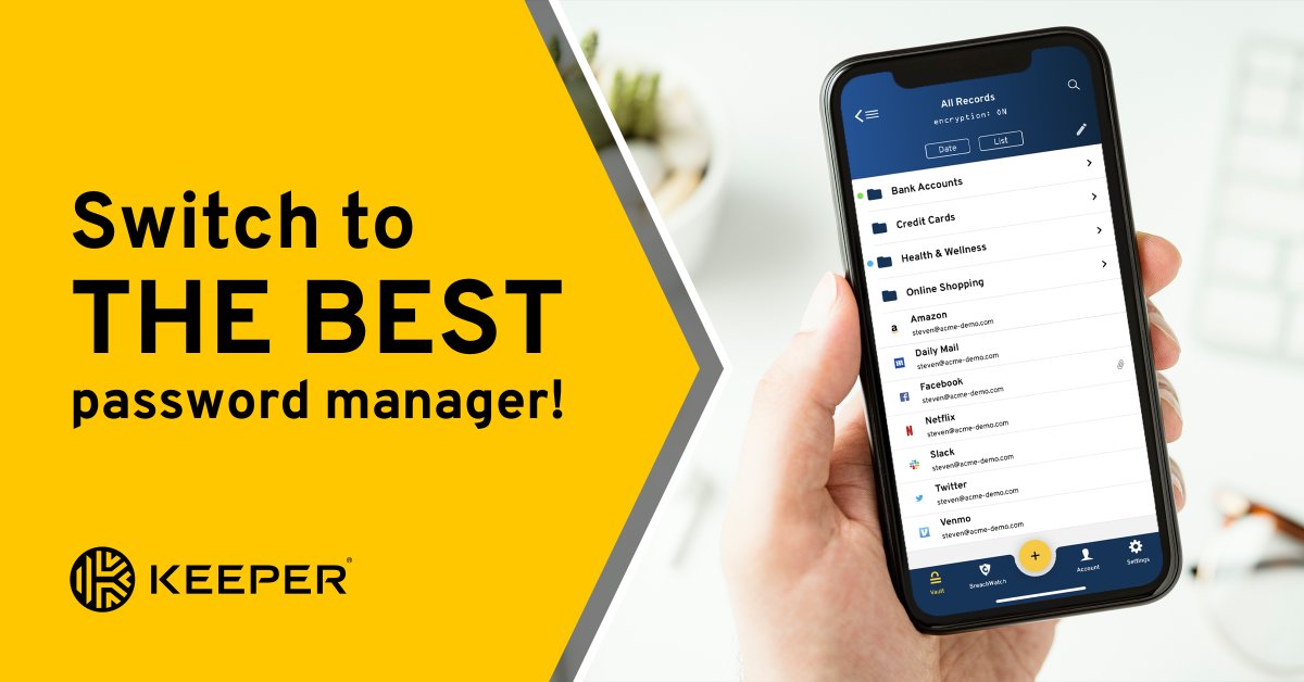keepersecurity's tweet photo. ✔️Zero-knowledge security
✔️Syncs across multiple devices
✔️Random password generator
✔️Easy to switch to

Keeper checks all the boxes! See how simple it is to switch from your password manager to Keeper: https://t.co/f04gDaoFeK https://t.co/MeIznzzYOd