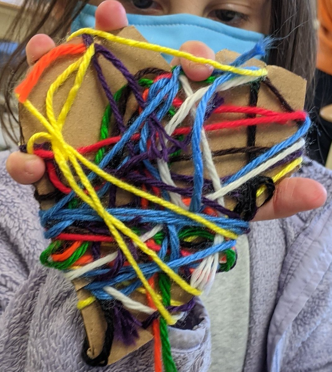 Ms_Tara_Drissel's tweet photo. kindergarten students have been exploring different ways to make TEXTURE - how something feels! Yesterday we created yarn sculptures with ACTUAL texture. #lionspride @LMTSD_PRES https://t.co/Rcpmv6dXoc