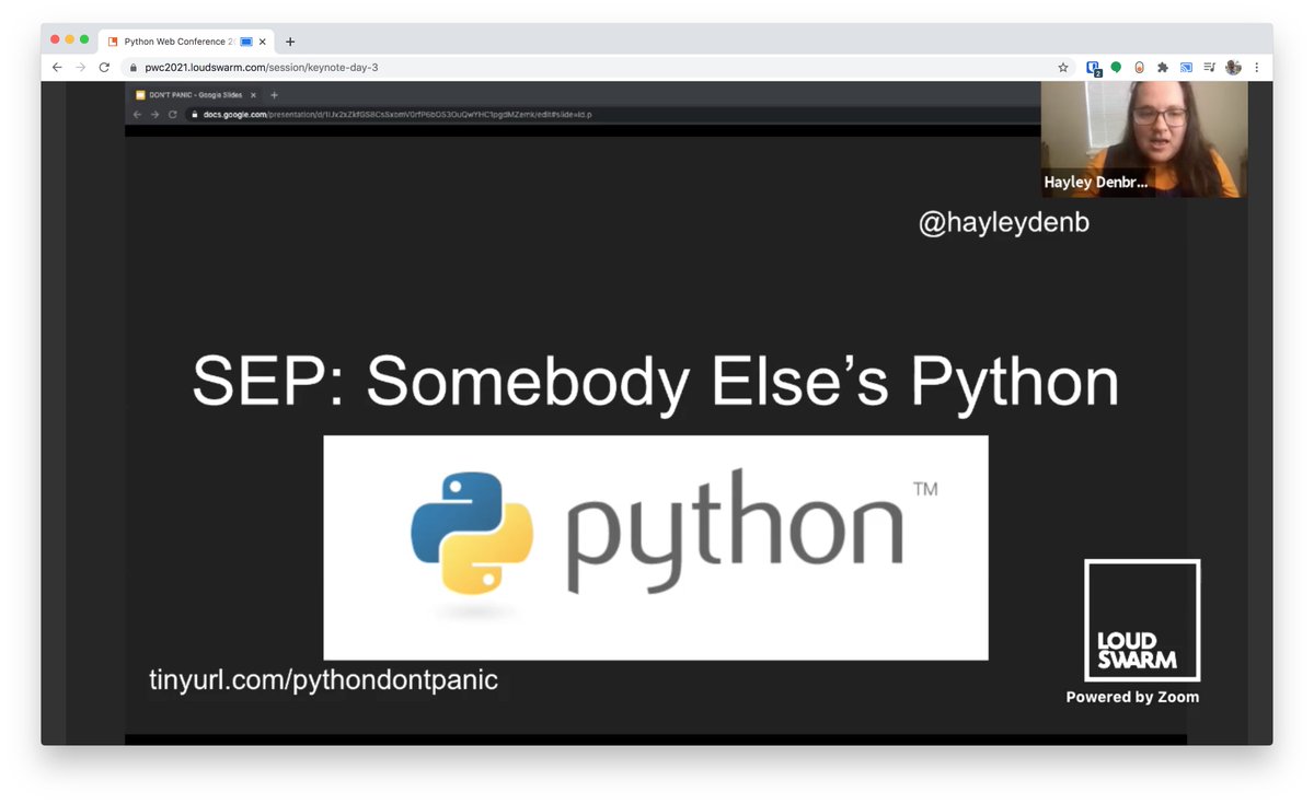 techdev5521's tweet image. "If you approach Open Source as a consumer instead of a steward, problems will come up." Be it security, maintainability, or accessibility, we as developers should know enough about jobs that aren't ours to help out. From @hayleydenb's talk on Somebody Else’s Problem at #PWC2021