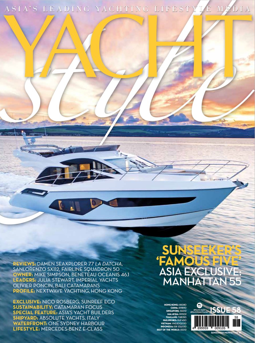Sunseeker_Intl's tweet photo. The new Sunseeker Manhattan 55 takes pride of place in Yacht Style - issue 58, Asia's leading yachting lifestyle media
Discover more from this stunning model : https://t.co/RTJF2hVpnI
#Sunseeker #YachtStyle #Manhattan55 #PerfectingPerfection https://t.co/SgJNziJwO8