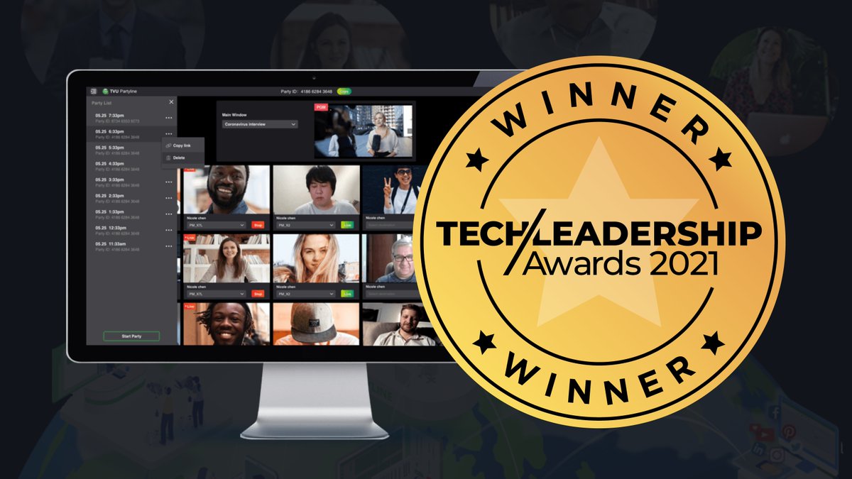 We're very proud to have won a Tech Leadership Award for 'Best Cloud and IP Technology' for our TVU Partyline solution! Our team have worked tirelessly making this product what it is today. Find out more about it here -&gt; bit.ly/2NR7KaE #remoteproduction