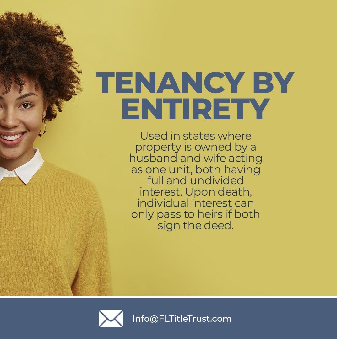 fltitleandtrust's tweet photo. It’s important for you to understand the different types of title forms. 💭🧐
.
.
#fltitletrust #titleforms #commontenancy #jointtenancy #tenancybytheentirety #titleclosing #closingcompany #titleservices #miamititlecompany https://t.co/w6y89FD2zc