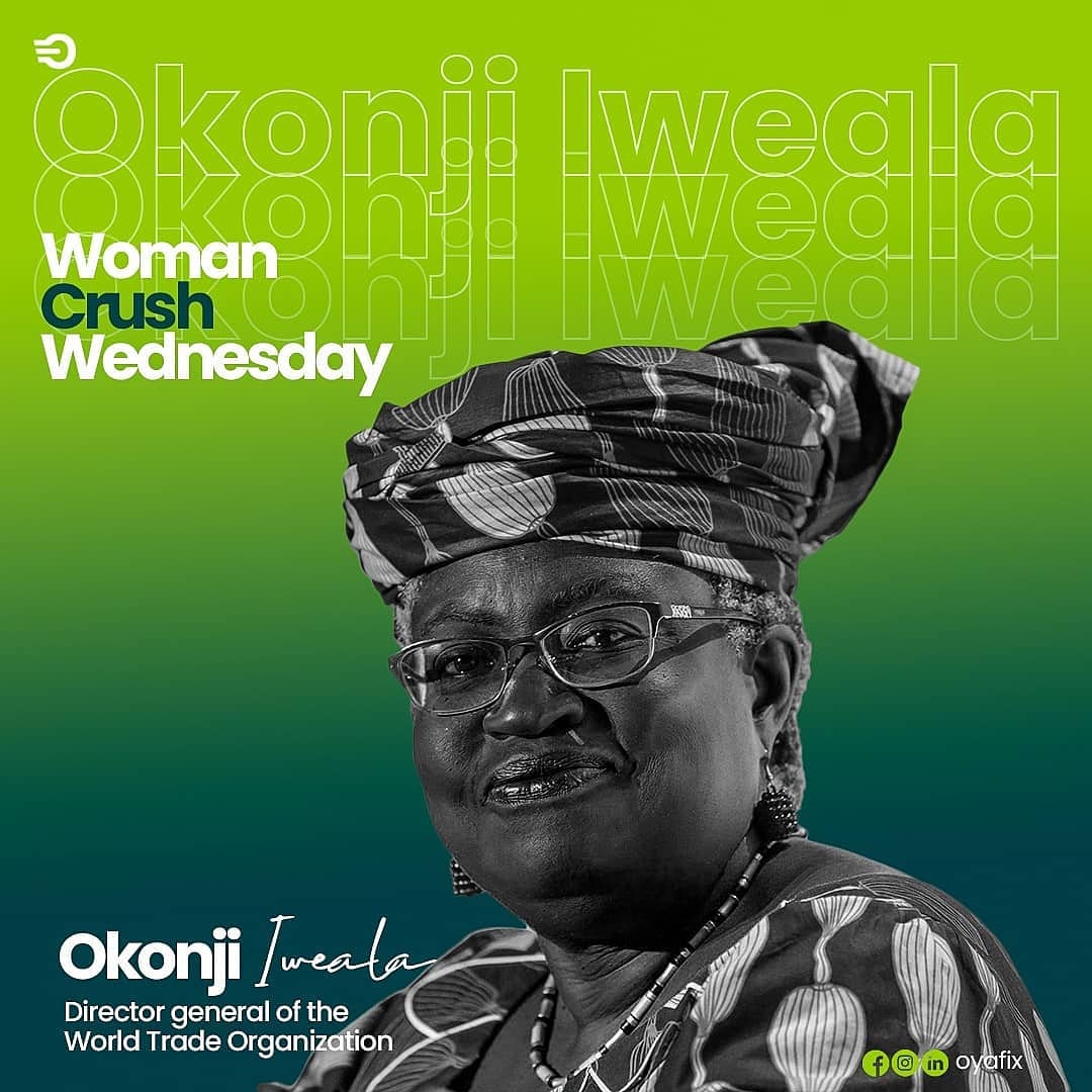 Oyafix's tweet photo. Our Woman Crush Wednesday goes to Dr. Ngozi Okonjo-Iweala the current Director-General of WTO.
.
#Oyafix #RepairsMadeEasy #Repair #Gadgets #Fix #Engineer #Laptops #Phones #Gadgets #womancrushmonday #Wednesday #OyafixGlobal #Oyafix
#Register4RIC2021
#BBNEarlyAccess #BabyFelaman https://t.co/47aZNF8xfJ