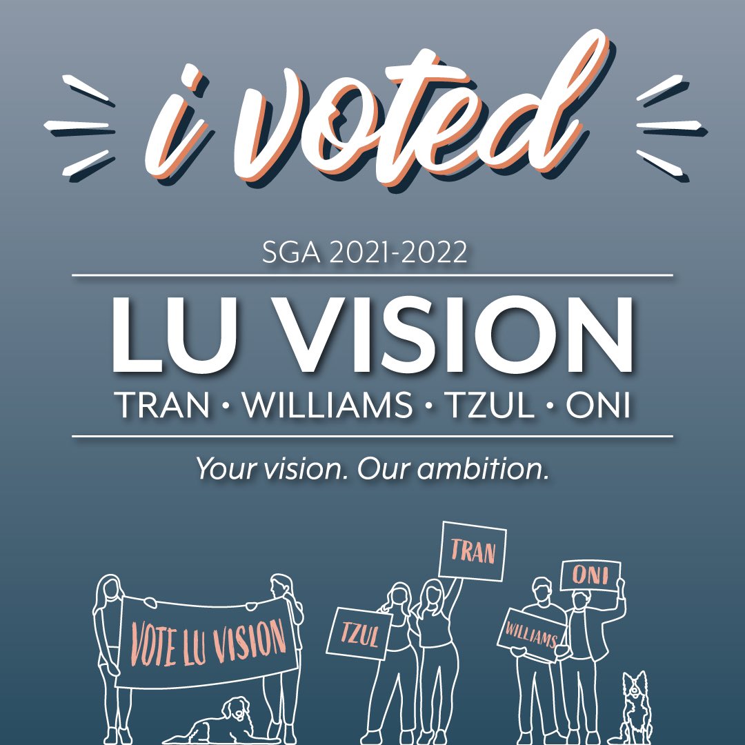 luvision2021's tweet photo. If you voted for LU Vision, make sure you spread the word with either of these custom graphics to post on your story! Thank you so much for helping us finish strong!
#luvision2021 https://t.co/vjNFkDuTUV
