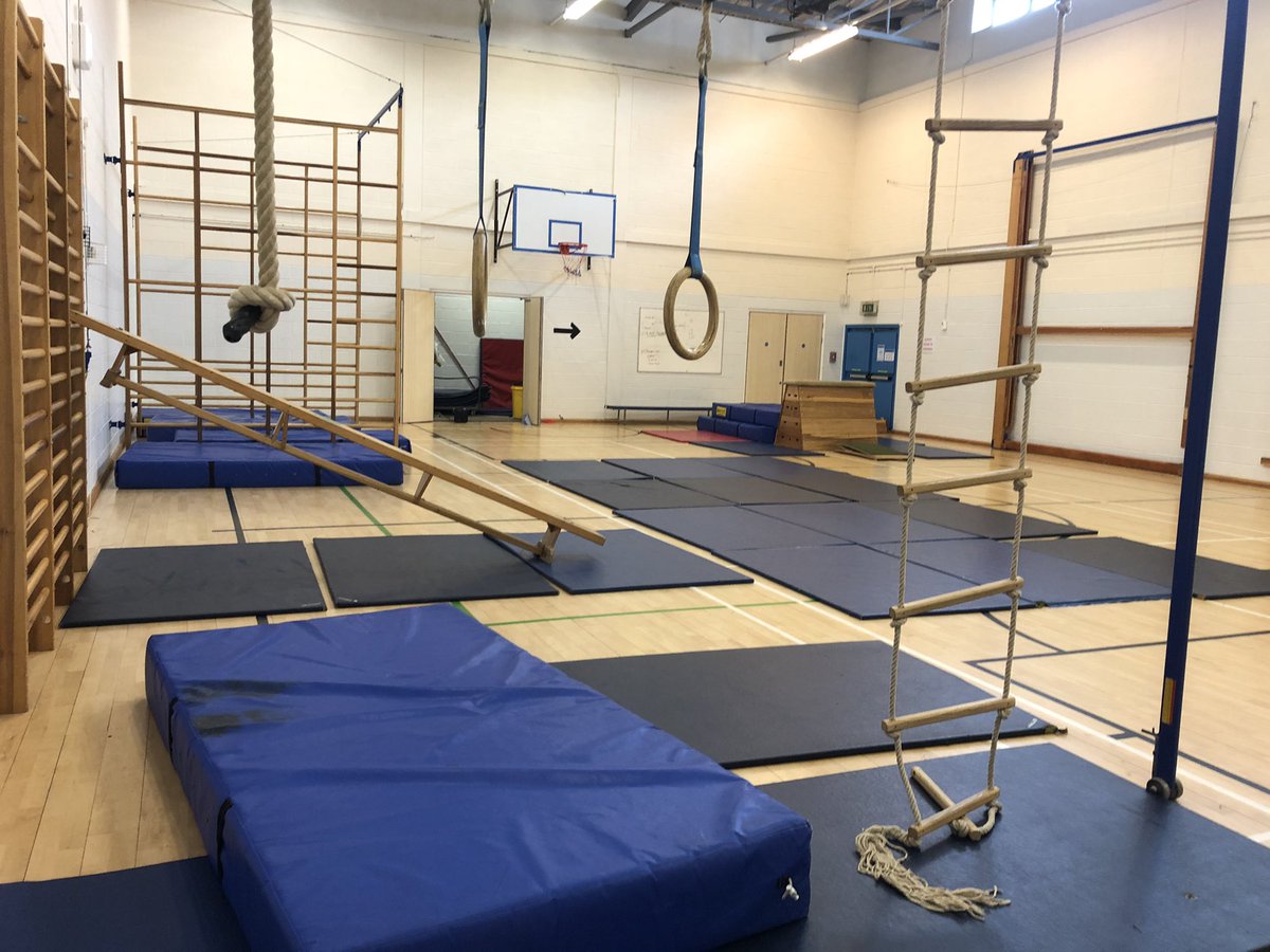 MissHewes_PE's tweet photo. A day of rain meant getting all the gymnastics equipment out for the Year 7’s today, they absolutely loved it! Fingers crossed for the Year 10’s tomorrow 🤞🏼 (everything was cleaned once the Year 7’s were done in preparation for Year 10) https://t.co/7MwZC7c8el
