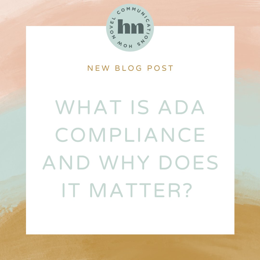 HowNovelComm's tweet photo. Are you implementing inclusionary practices in your website design? ADA compliance standards were put in place to ensure websites are accessible and easy to use by all persons with disabilities. 

Read our latest blog post to get started: https://t.co/QVQQ8Akp8s https://t.co/fAB7m40NzQ