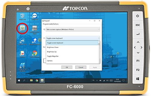 ArgueJonathan's tweet photo. This is a great tip 👷👌, Like @TopconBelgium original post please. Highlights the Keypad App to set personal shortcuts for the function keys F1 and F2 on your #FC5000 or #FC6000. #Topcon #Alwaysonestepahead #construction #digitalconstruction https://t.co/LLBVkt9FcD https://t.co/QapalesqUd