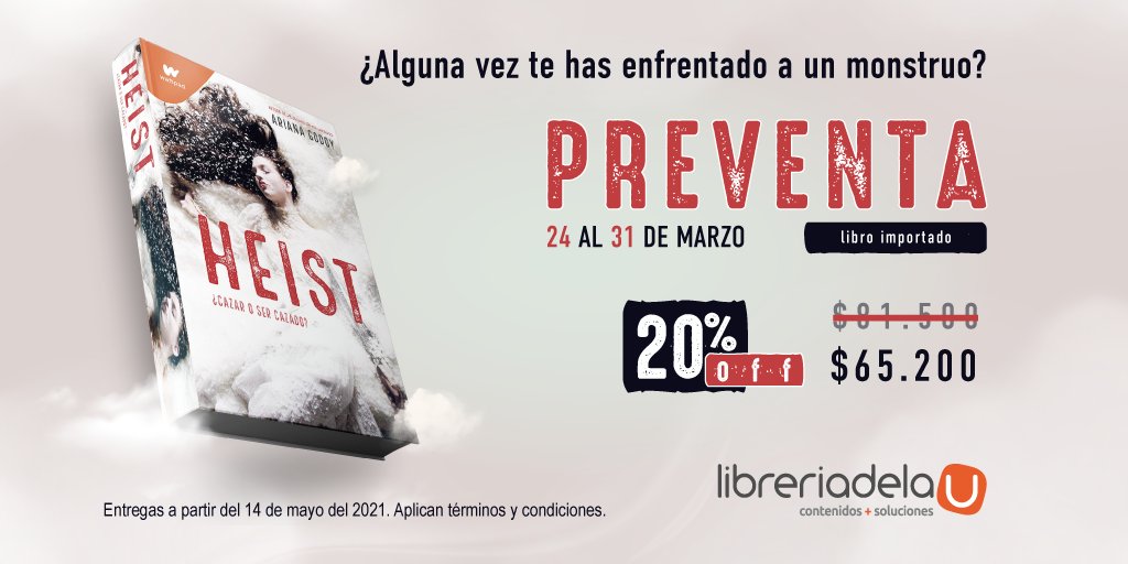 LibreriadelaU's tweet photo. ¡ PREVENTA!
Llega a Colombia 📖 "Heist” de la escritora @Arix05
Descubre el misterio detrás de los Steins. Lucen como el retrato perfecto de una familia, pero ¿lo son? ¿Qué se esconde detrás de tanta perfección? 🤭📚
#heiststein #heistenpapel #arianagodoy #wattpad https://t.co/oj02kc4yEn