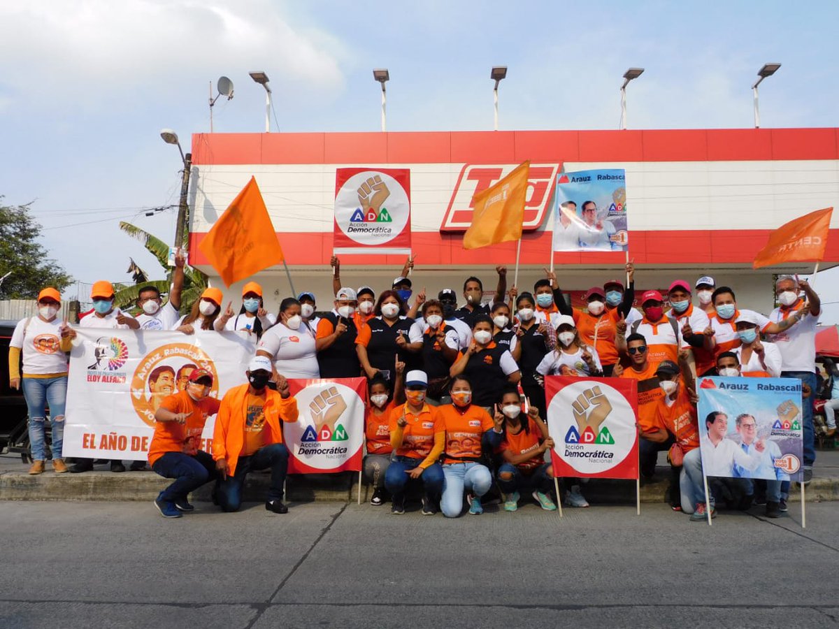 AccionDNaciona's tweet photo. ADN activo en todas las actividades realizadas en favor a nuestro binomio Andrés Arauz Presidente. Creemos en el respeto de todos los Ecuatorianos.
@rabascallcarlos
@MashiRafael
@ecuarauz
#ArauzPresidente 
#GuayasConArauz
#SegundaVuelta 
#ContigoConTodosAhora https://t.co/OmkH1tBdjG
