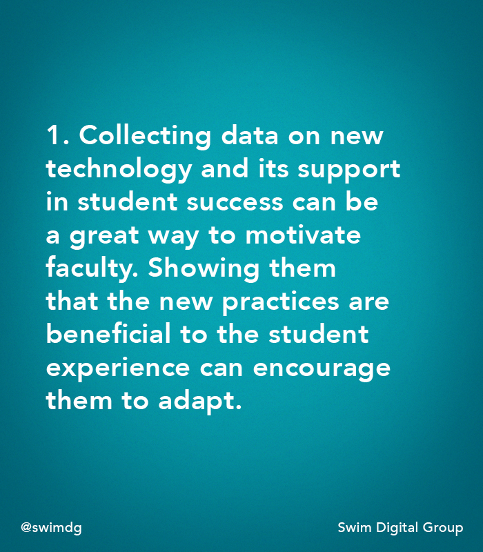 SwimDG's tweet photo. With new technology becoming so common in the classroom, it is important to understand the value of using it. We have found a few ways to motivate faculty to adopt the uses of developing technology. #technology https://t.co/vrsDLgvRwR