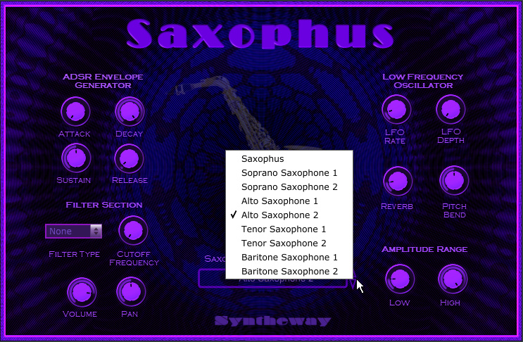 saxophus's tweet photo. #Saxophus https://t.co/arhnG3YPvu is a soprano, alto, tenor &amp; baritone saxophone VST VST3 AU:

Presets:
 
1. Soprano Saxophone 1
2. Soprano Saxophone 2
3. Alto Saxophone 1
4. Alto Saxophone 2
5. Tenor Saxophone
6. Tenor Saxophone
7. Baritone Saxophone 1
8. Baritone Saxophone 2 https://t.co/MHdJW0cN9j