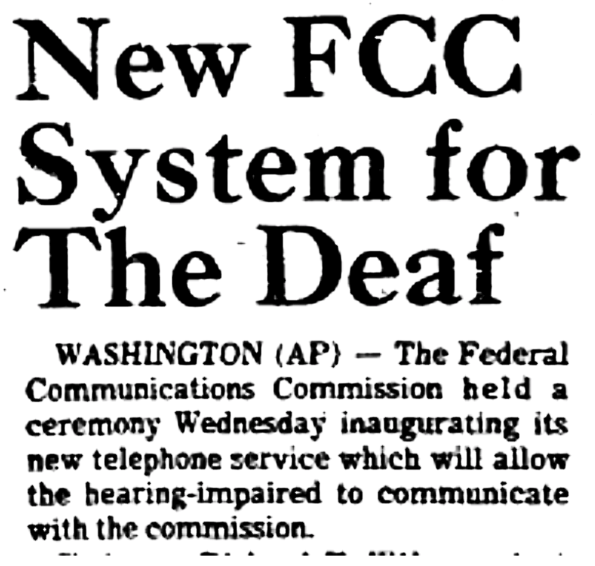 KODAheart's tweet photo. #DeafHistoryMonth: Long struggle for telecommunications access- early victory in 1976, when FCC installed a TTY in their Consumer Assistance office. Ceremonial TTY call made by coda J.Schuchman to FCC Chairman Wiley.
#HiddenCodaHistories #CodaHistory #DeafHistory #DeafParents https://t.co/59RdT503jz