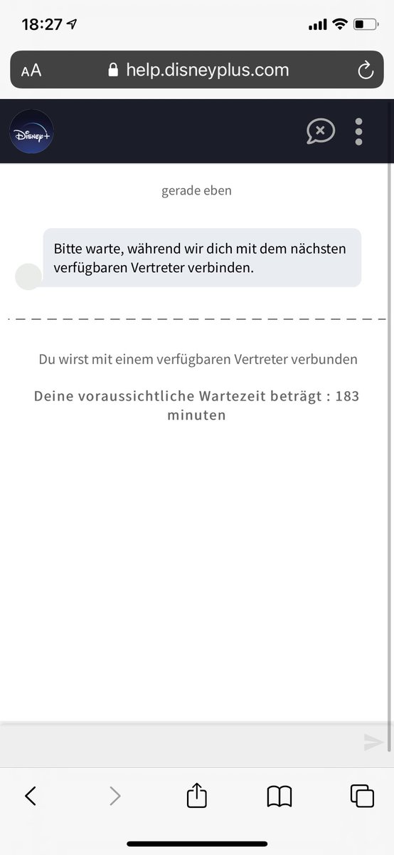 blackemil's tweet photo. @disneyplus Is there a larger problem with the subscriptions? Tried different credit cards, none worked. Live Chat says 3h waiting time. Could you please issue a statement what to do? I don’t have the Time to wait 3h for customer service! https://t.co/HOix42oFIN