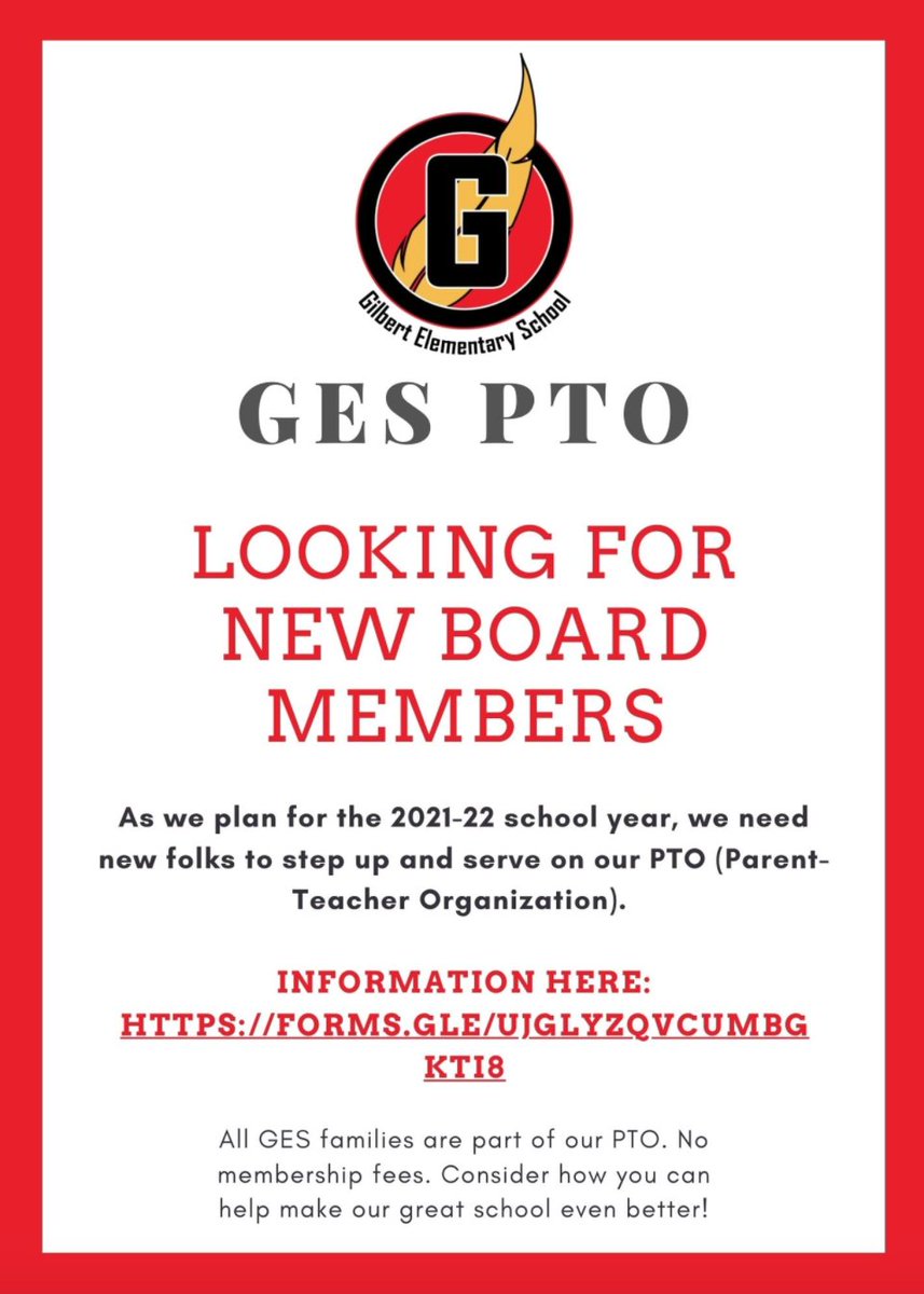 From our GES PTO:
Are you looking forward to volunteering at GES next year?  Consider if you can step up and serve on our PTO. All positions need to be filled.  
Info and nominations here:
docs.google.com/forms/d/e/1FAI…