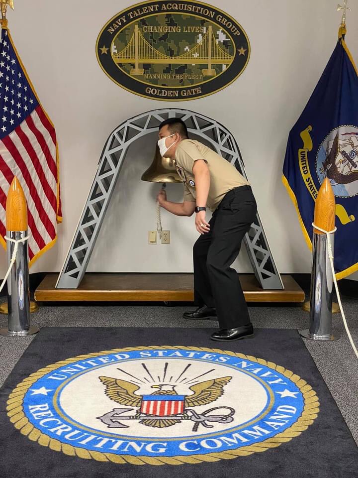 Fair Winds and Following Seas OS1 Vi, March 24. Good luck in San Diego. #ntaggoldengate #navy #usnavy #forgedbythesea #navyrecruiter #navyrecruiting #sailor