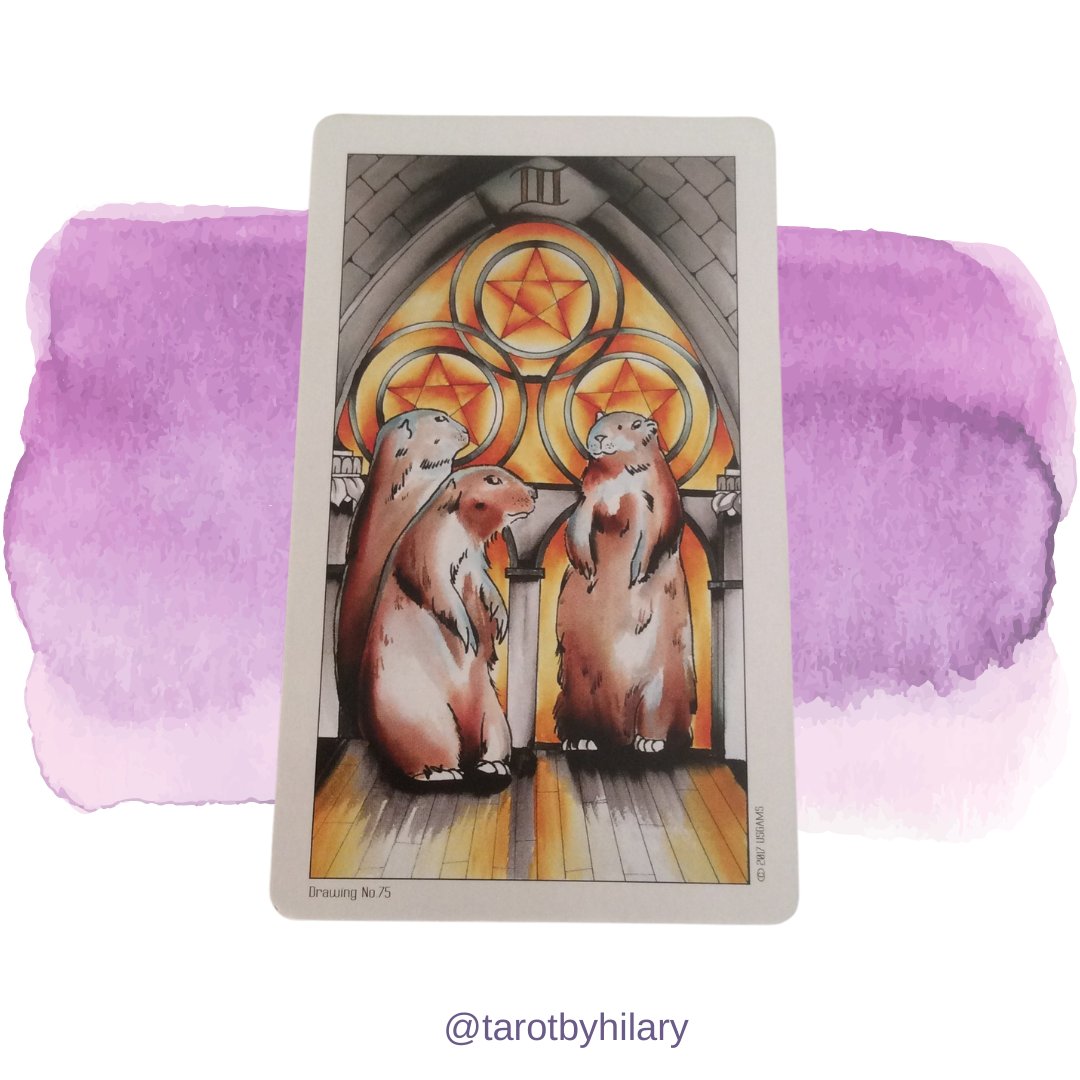 tarotbyhilary's tweet image. 🔮🃏  These cute little creatures are industrious on their own, but they rarely set about on a project without the rest of their team at their backs. Simply put: we are all stronger together, and teamwork is vital today.

#tarot #cardoftheday #3ofPentacles #EightCoinsTattooTarot