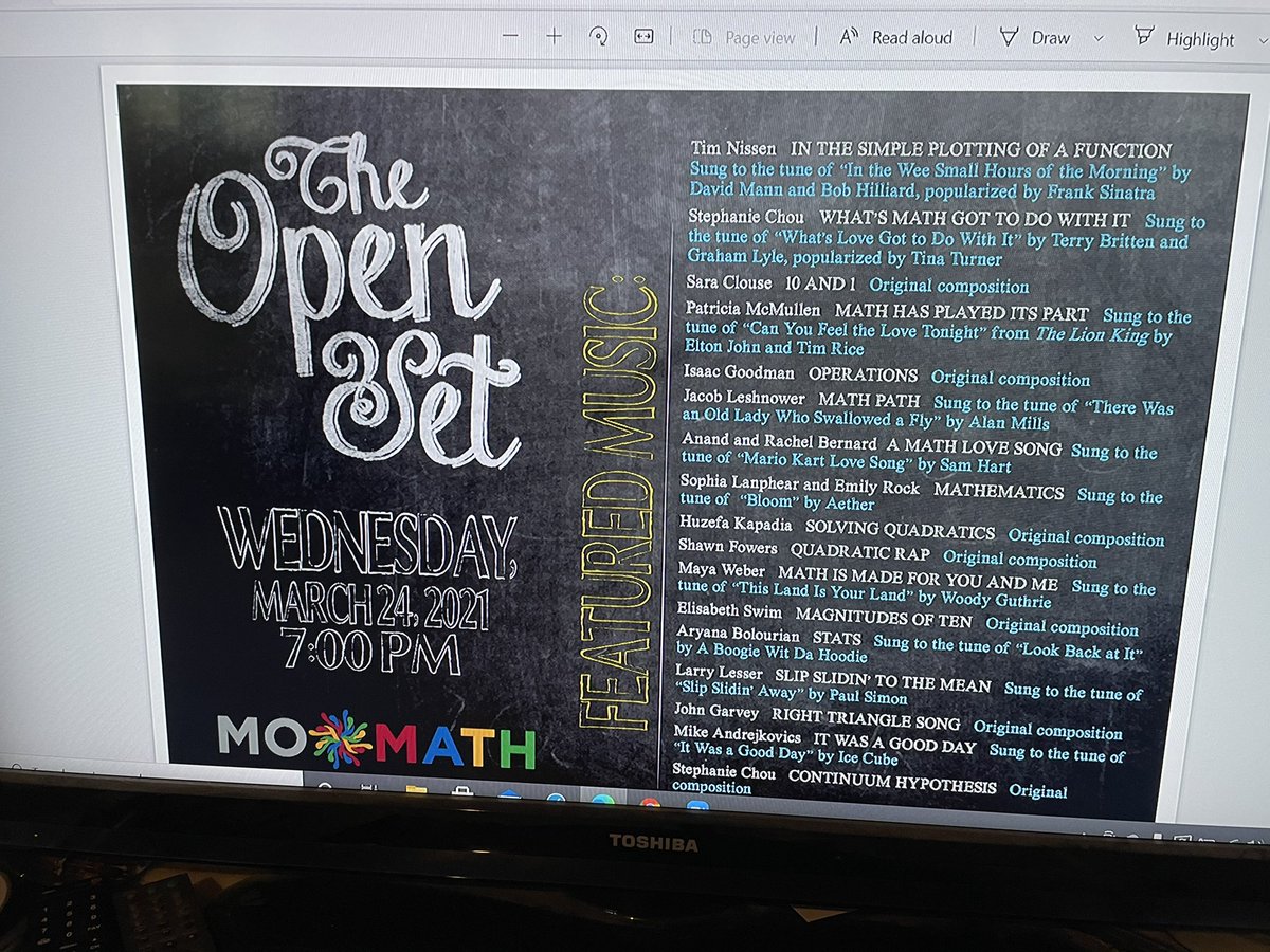 dbarman's tweet image. #mathJam @MoMath1 starting!