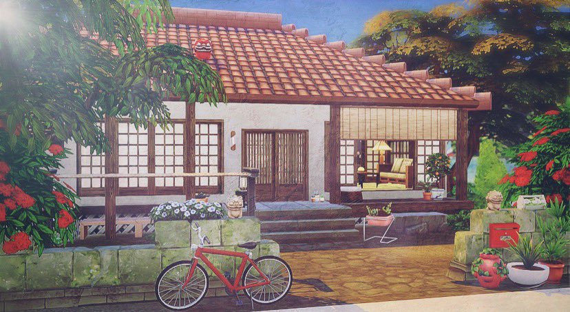 tkinterior_0oy's tweet photo. New Video 🌴✨

[Old OKINAWA Style House]
沖縄古民家🌺
•30×30
•NOCC 
•Gallery ID➡️tksims__0oy 
#Sims4 #TheSims4
#ShowUsYourBuilds 
#Sims4PS4 #PS4share 
#SimmersOfAsia #okinawa 

  [Speed Build]🏝⛱☀️
 🔴▶️https://t.co/xu7TOWYZXc https://t.co/VhIXS7GLAP