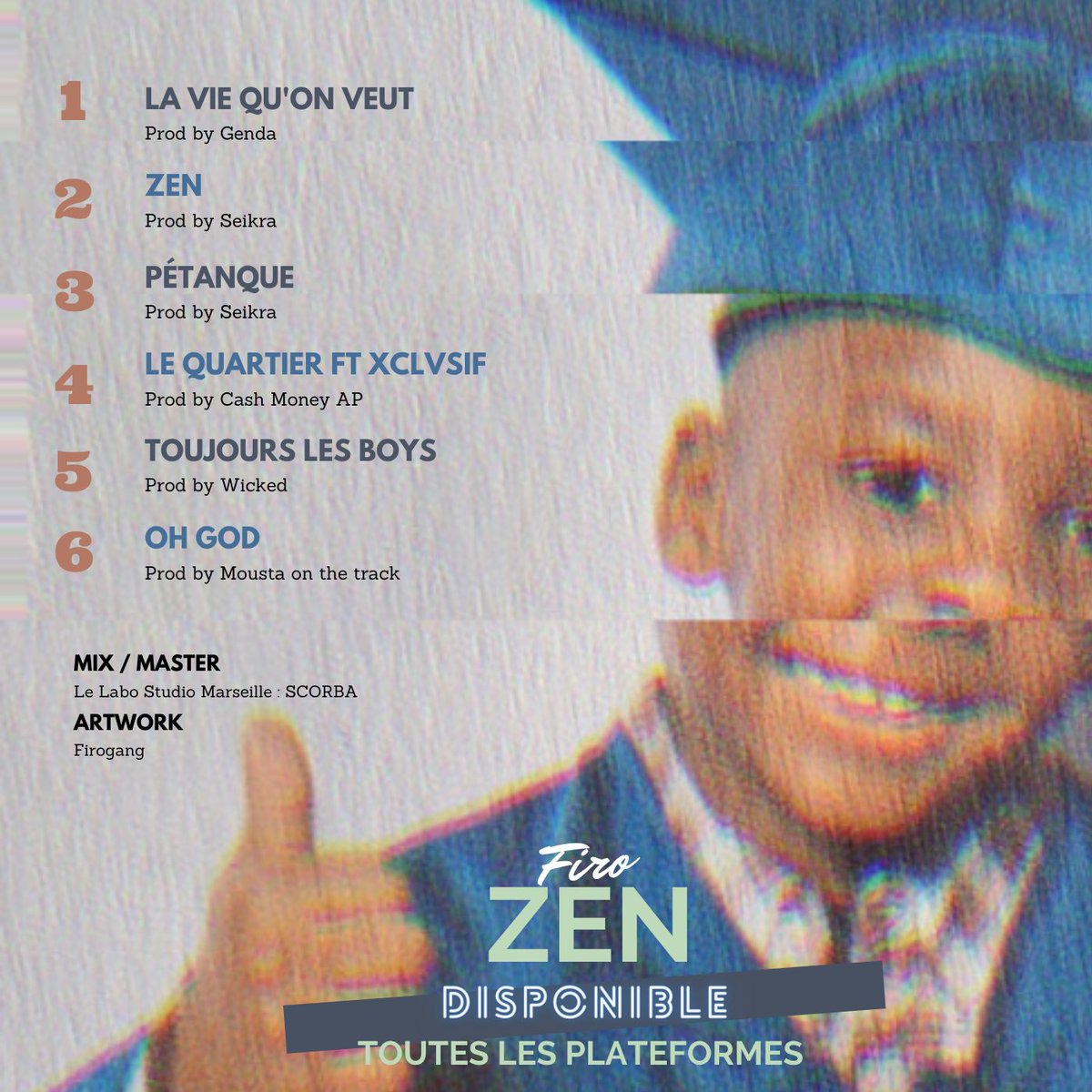 Mr_Firo's tweet photo. Dispo sur toutes les plateformes ! Premier projet Zen mix by @scorba8art @lelabo.studio 🔥🔥! 
Merci à tous @seikra @gendamusic @xclvsif ✅
STREAMEZ MOI ÇA FORT ⛔️⛔️⛔️ https://t.co/zCiHe5x9jo