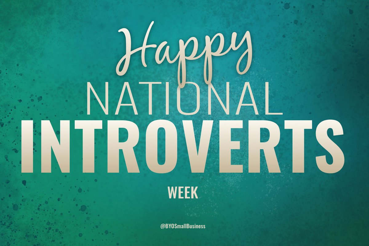 BYOSMB's tweet photo. Happy #National #Introverts Week! I salute your personal battery recharging efficiency!! ❤️

Read my entry: https://t.co/3NCyLWnlmX

#STEM #STEAM #Branding #SmallBizTips #businesstips #Marketing #SmallBusinessTips #personalbrand https://t.co/Nj3zmPgVWF