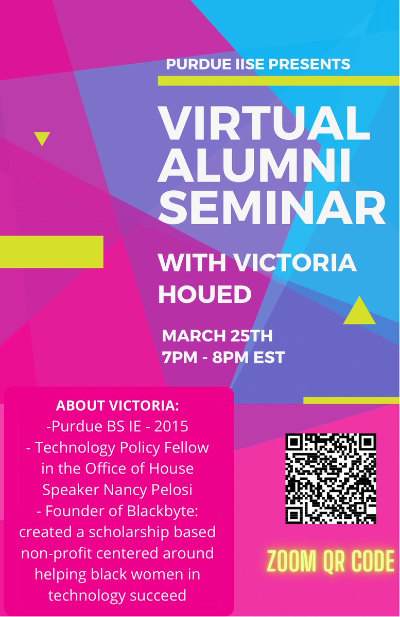 Reminder that VAS #2 is Tomorrow,  March 25th at 7pm EST! Tune in to hear from our speaker Victoria Houed, a Technology Policy Fellow in the Office of House Speaker Nancy Pelosi.