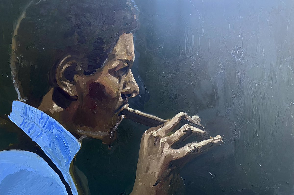 ChaseBindner's tweet photo. McCoy oil 2021 @RealMcCoyTyner #mccoytyner #jazz #oilpainting #chasebindner https://t.co/rwnrQFixi4
