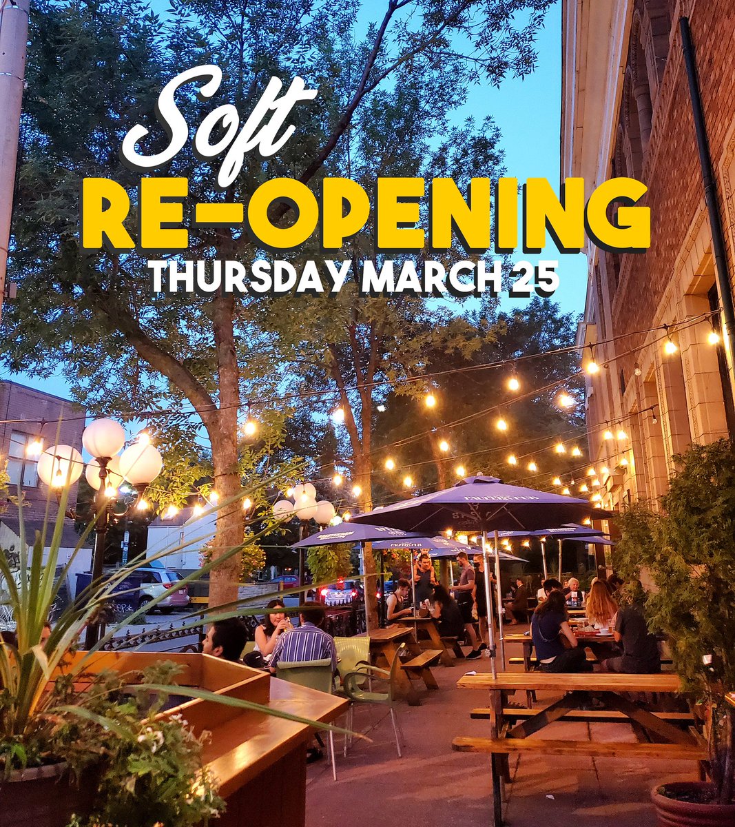 We're opening from 3pm-9pm Thursday with a pared down menu for a little fun on the patios! Hit up our website to place a reservation or just show up! Rooftop will be set up! 

pauperspub.com