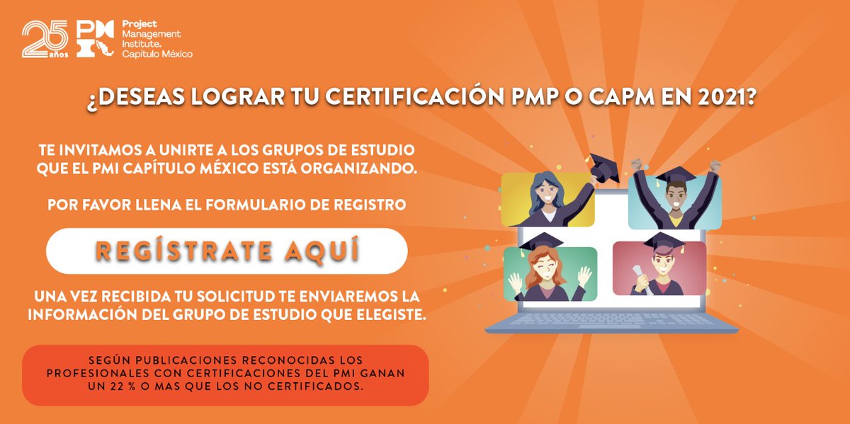 pmicentromex's tweet photo. ¿Deseas obtener tu certificación PMP o CAMP en 2021?
El Project Management Institute América Latina y el @pmicapitulomex te invitan a unirte a los grupos de estudio que se están organizando.
👉Si estás interesado, visita el siguiente link: 
https://t.co/i7pkZPJU1w
#PMI https://t.co/Joy2SdRda4