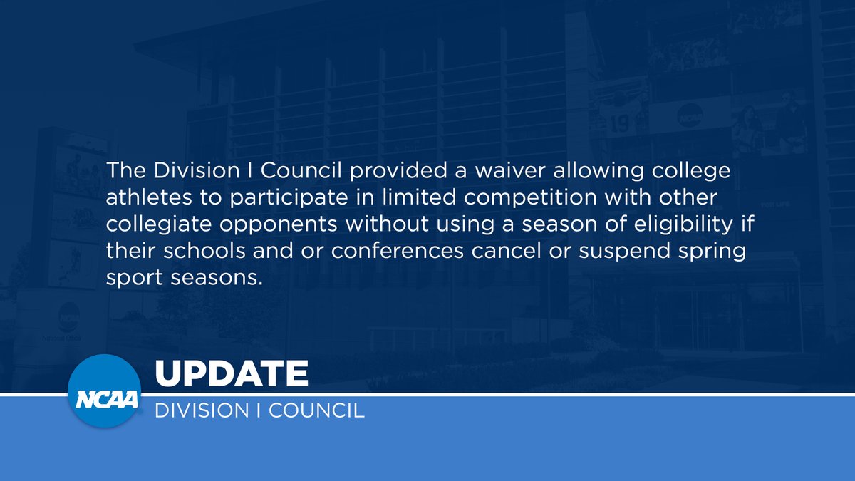 Division I Council approves limited eligibility waiver: on.ncaa.com/tred44