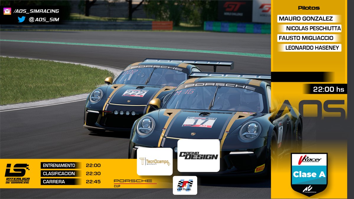 aos_sim's tweet photo. Hoy tenemos otra fecha en ACC de @interlatracing @Corazondef1 , en el hermoso circuito de Hungaroring. Desde las 22hs podes seguir a nuestros pilotos por aca: https://t.co/EkRQcAk8fR https://t.co/XTr1rVo5hb