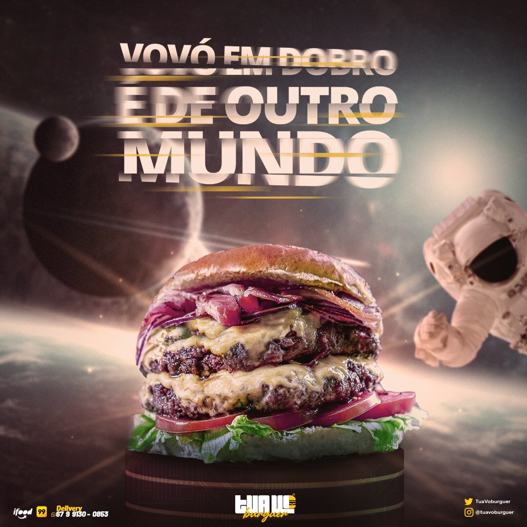 TuaVoburguer's tweet photo. Nosso Vovó em dobro é realmente de outro mundo! 👽🛸
Já provou? 😋
Estamos disponíveis a partir das 19h 🔥
Delivery via: Whats, ifood e 99 food.
E aí, vai pedir Tua Vó hoje?
#delivery #tuavo #deoutromundo #ifood #burguer #gourmet https://t.co/QxOOROFeMd