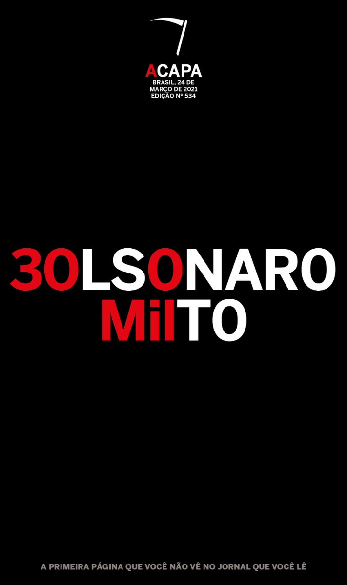 acapabr's tweet photo. Neste macabro 24 de março em que chegamos a 300 mil brasileiros mortos por Covid-19, ACAPA faz questão de apontar quem não uniu nem assumiu o papel de líder, sabotou as negociações por vacina, jogou a culpa em governadores e prefeitos, flertou com autogolpe. https://t.co/IIldH5gZT2
