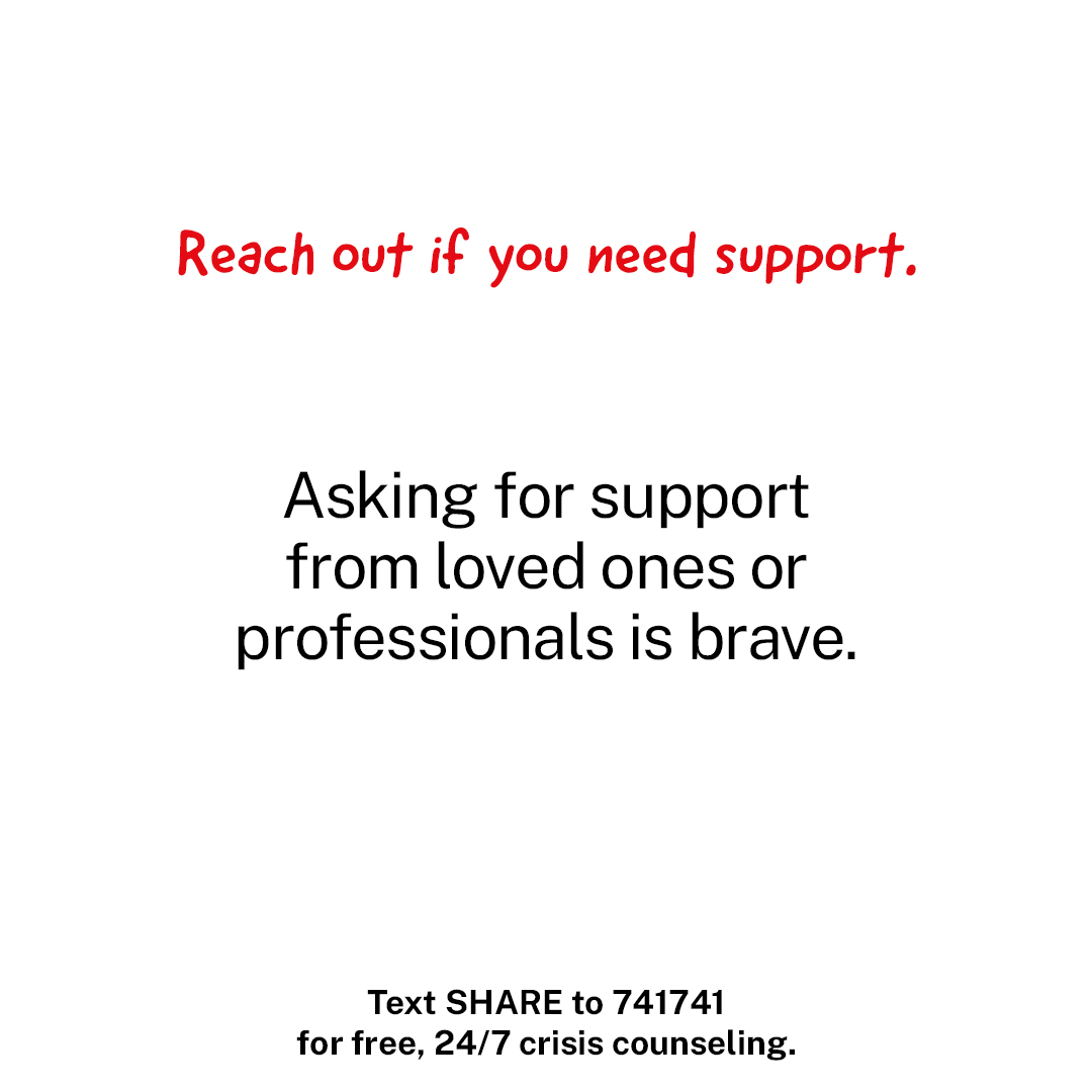 CrisisTextLine's tweet photo. We've spent one year coping with grief. Remember to feel your feelings and that it's brave to reach out if you need support. We're here for you, text SHARE to 741741 for free, 24/7 support. https://t.co/8Cq8mGF8Hu