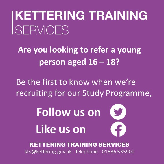 KTServices's tweet photo. Looking to refer a young person aged 16 – 18? Do they need to improve their qualifications and skills to enhance their career aspirations?  Contact us on 01536 535900 or use our contact form https://t.co/u9YuDLRzdg 
#kettering #Northamptonshire #recruitment #apprenticeship https://t.co/ZiIHNeLLk1