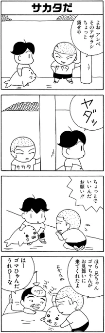 「兄想いのサカタ」その4
兄のためなら路上で土下座もするサカタ。
兄のゴマちゃんへの愛も尊いですが、サカタの兄への愛も尊いですね。

#毎朝ゴマちゃん
#ゴマちゃん
#少年アシベ 