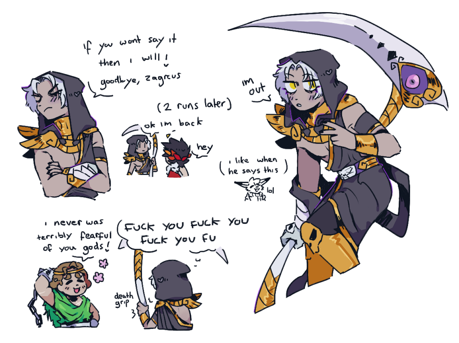 some thanatoses, thanatosi? thanatosssfnsdfsl (plural) that i drew a while ago :u #hadesgame