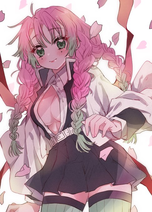 せなさんがTwitterに投稿した甘露寺蜜璃(鬼滅の刃)のイラスト。