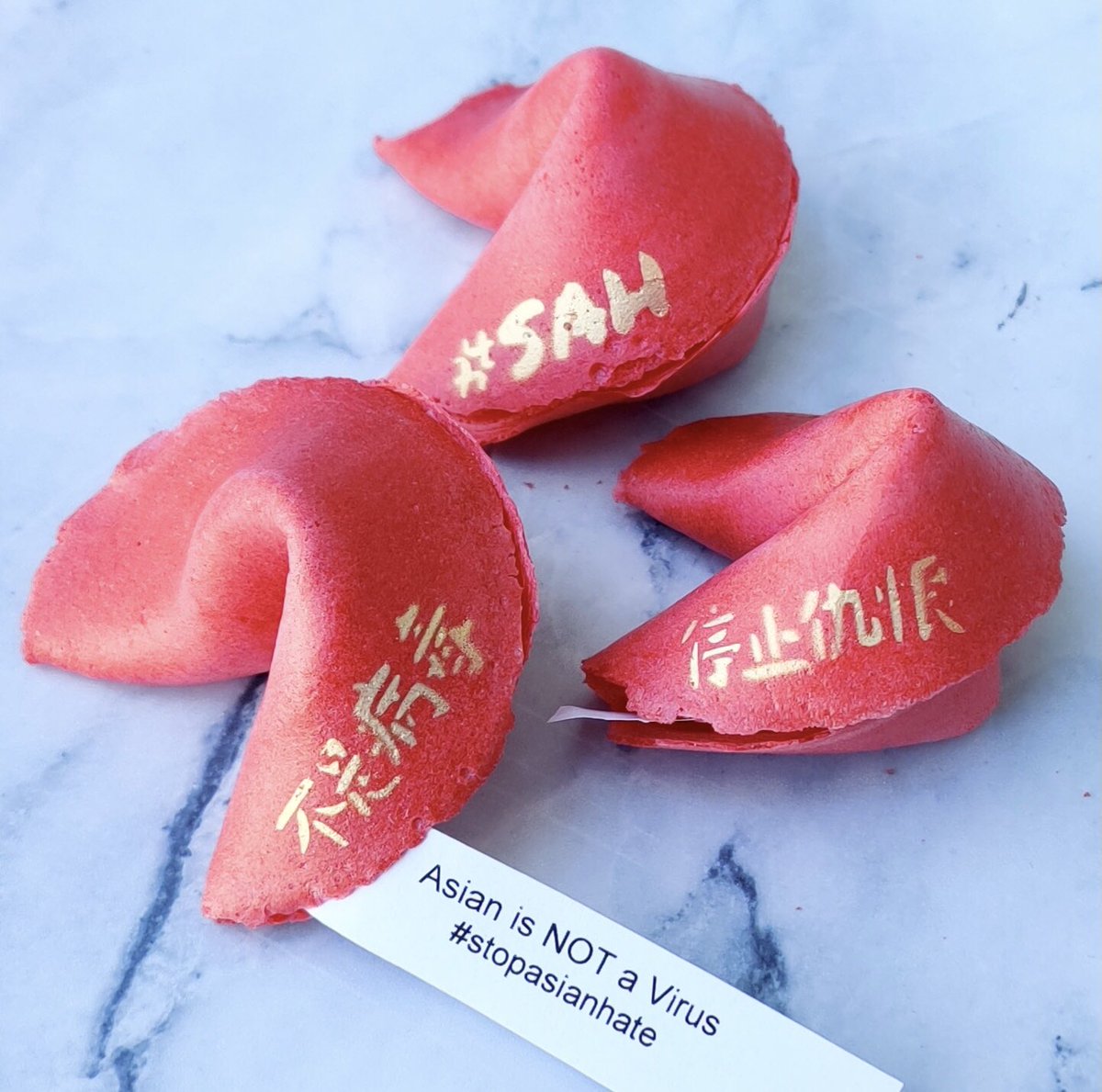 Oakland Fortune Cookie Factory created these cookies in support of our AAPI community and to speak out against violence. They will be donating the proceeds to the @AsianPacificFnd and <a href="/asianmhc/">Asian Mental Health Collective</a> Factory has been in business for over 60 yrs. Please buy these cookies! #StopAsianHate