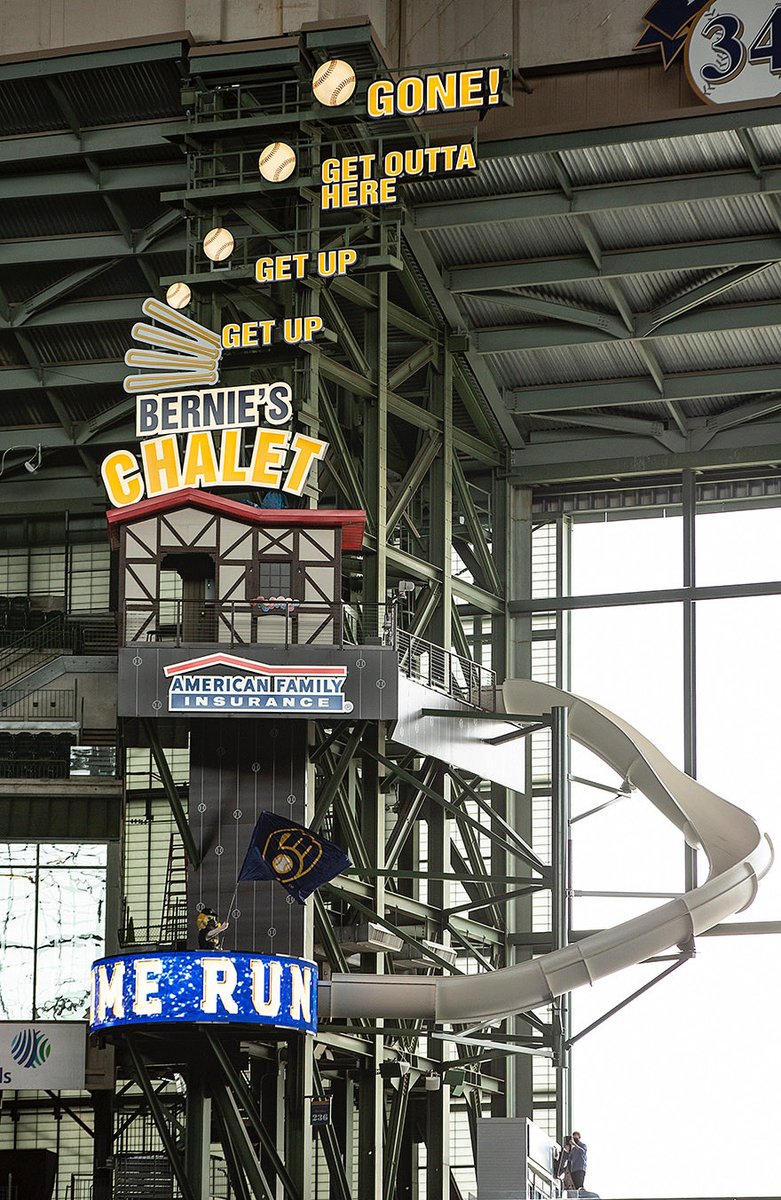Thanks to the ⁦<a href="/Brewers/">Milwaukee Brewers</a>⁩ for today’s sneak peek at ⁦<a href="/AmFamField/">American Family Field</a>⁩, including Bernie’s inaugural slide from his new chalet - check it out! #iWork4AmFam #ThisIsMyCrew